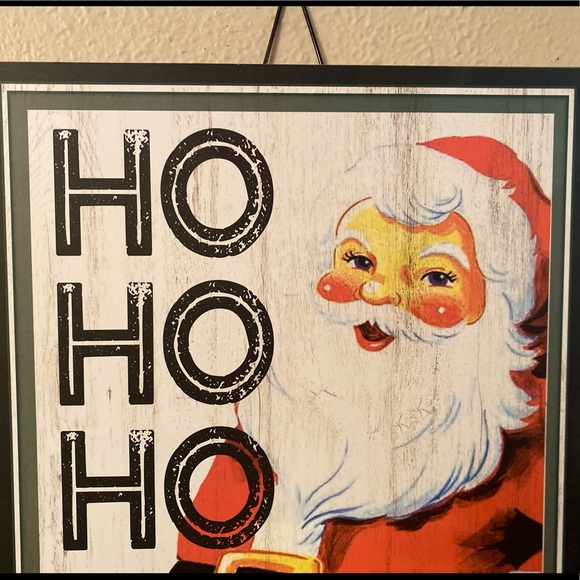 Vintage ThrowBack Retro Rustic Christmas Santa Claus “Ho Ho Ho" Wall Decor Sign - Picture 6 of 11